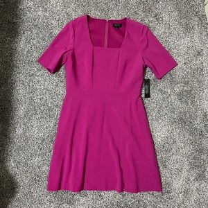 Tahari ASL Dress, Size 10P, Short Sleeves, Magenta, New with tags
